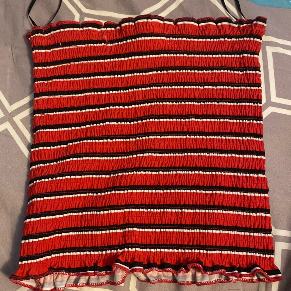 Red Black and White Tube Top